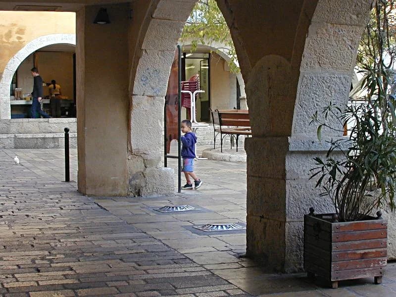 Stone arcades in Valbonne village