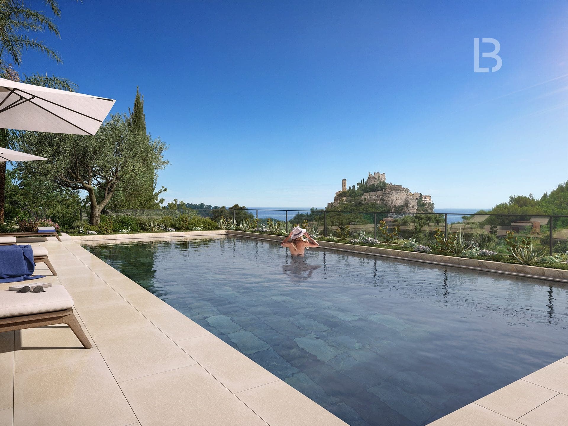 Eze, 3 pièces avec Terrasse/Jardin et Piscine