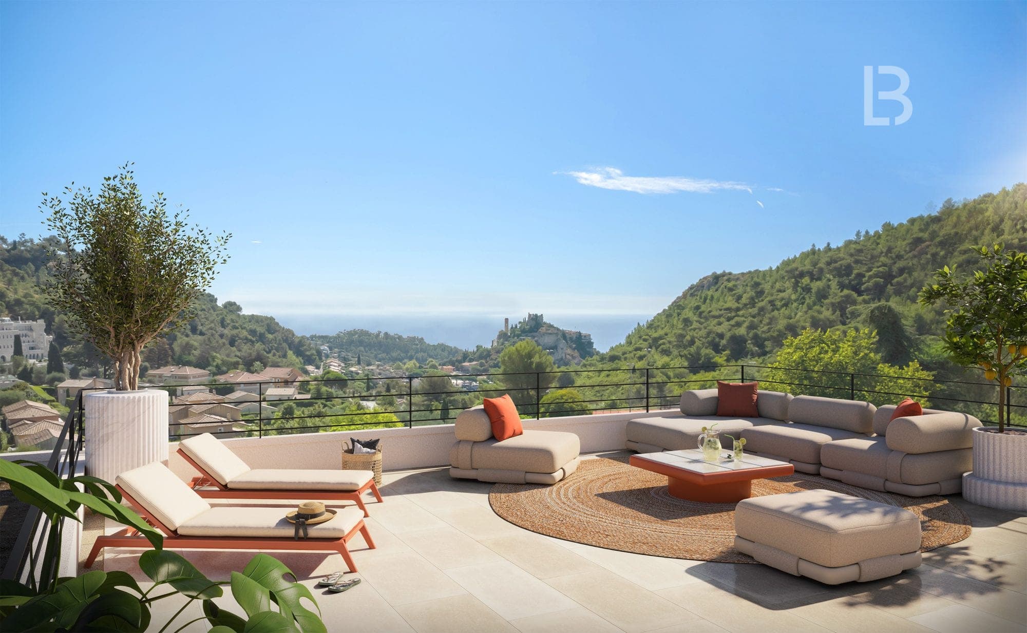 Eze Village, 4 pièces Toit-Terrasse, Vue Mer et Piscine