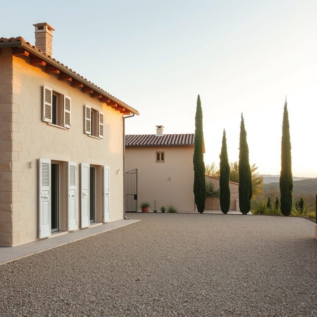 Provençal mas with mature olive grove and stone walls on Les Plans sector of Roquefort-les-Pins, Alpes-Maritimes, on the French Riviera hinterland near Sophia Antipolis